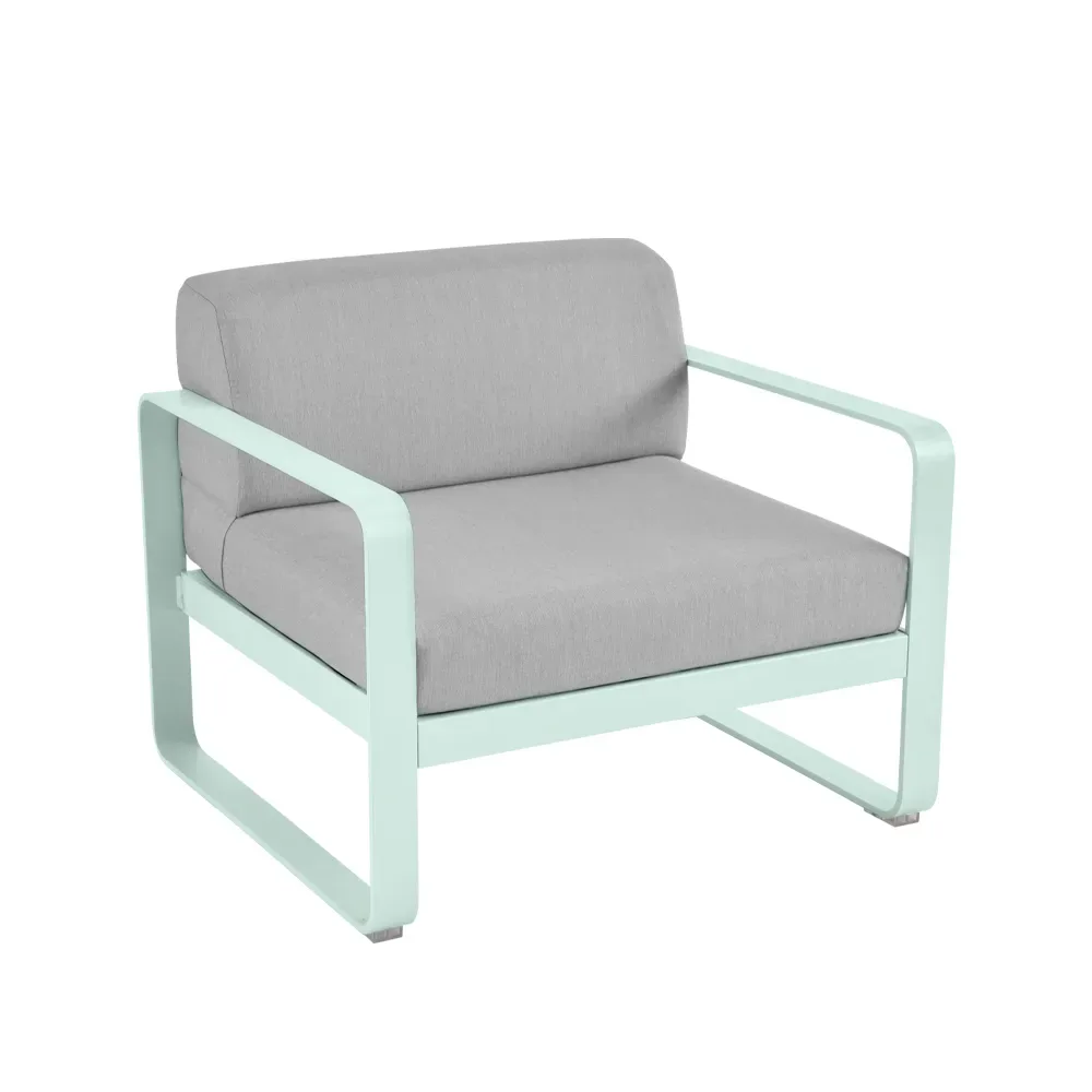 Fermob Bellevie fåtölj Ice mint (grön), flannel grey dyna