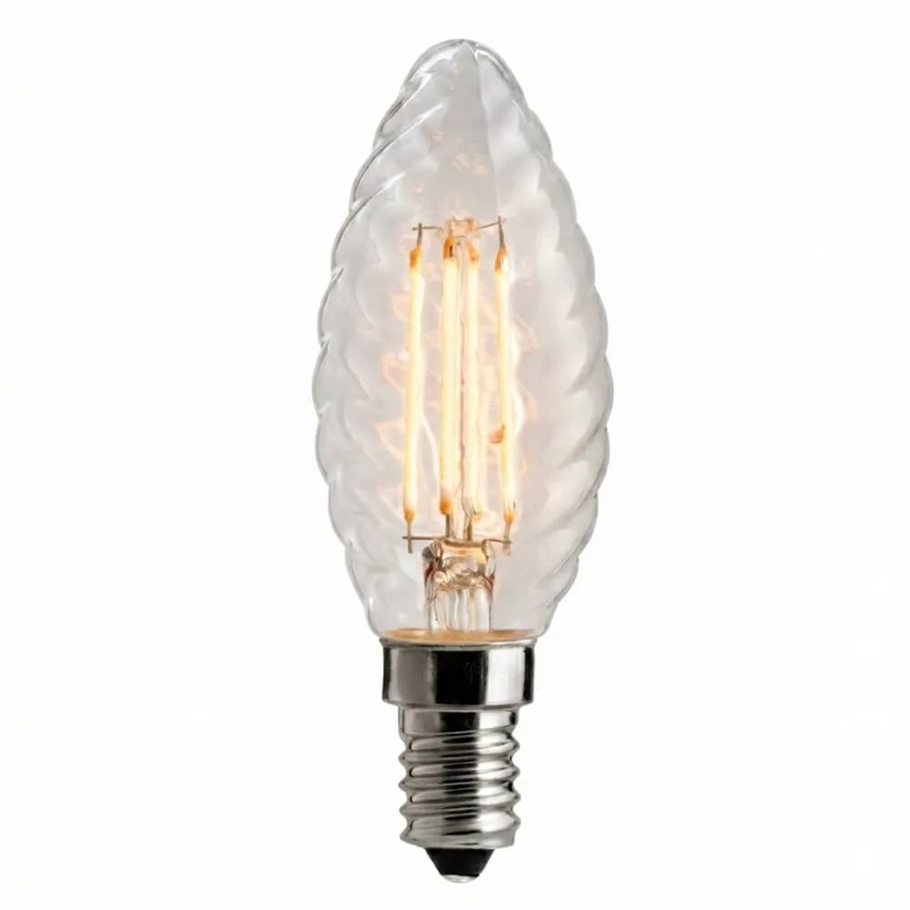 Kronljus LED Vriden 4,5W Dim to Warm 2200-2700K Klar E14