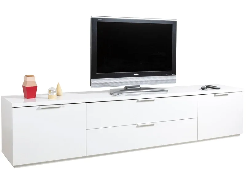 TV-Möbel MUNDI 240cm weiss glänzend