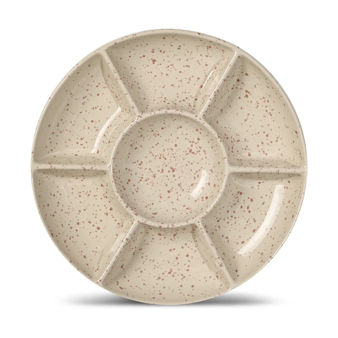 Sagaform Ditte Servierteller Beige-Weinrot