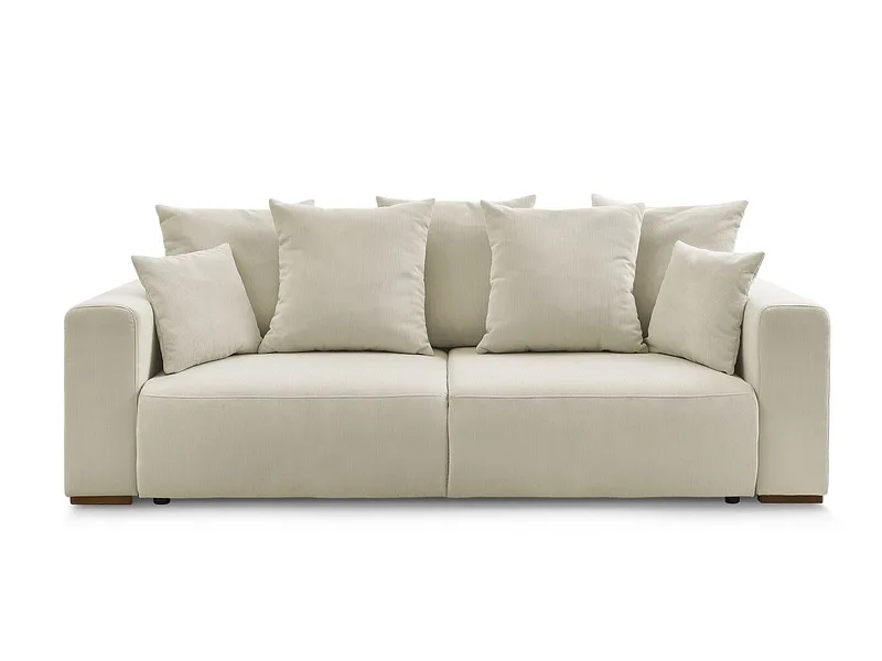 3er Sofa BOBOCHIC SIDONIE Cord-Stoff beige