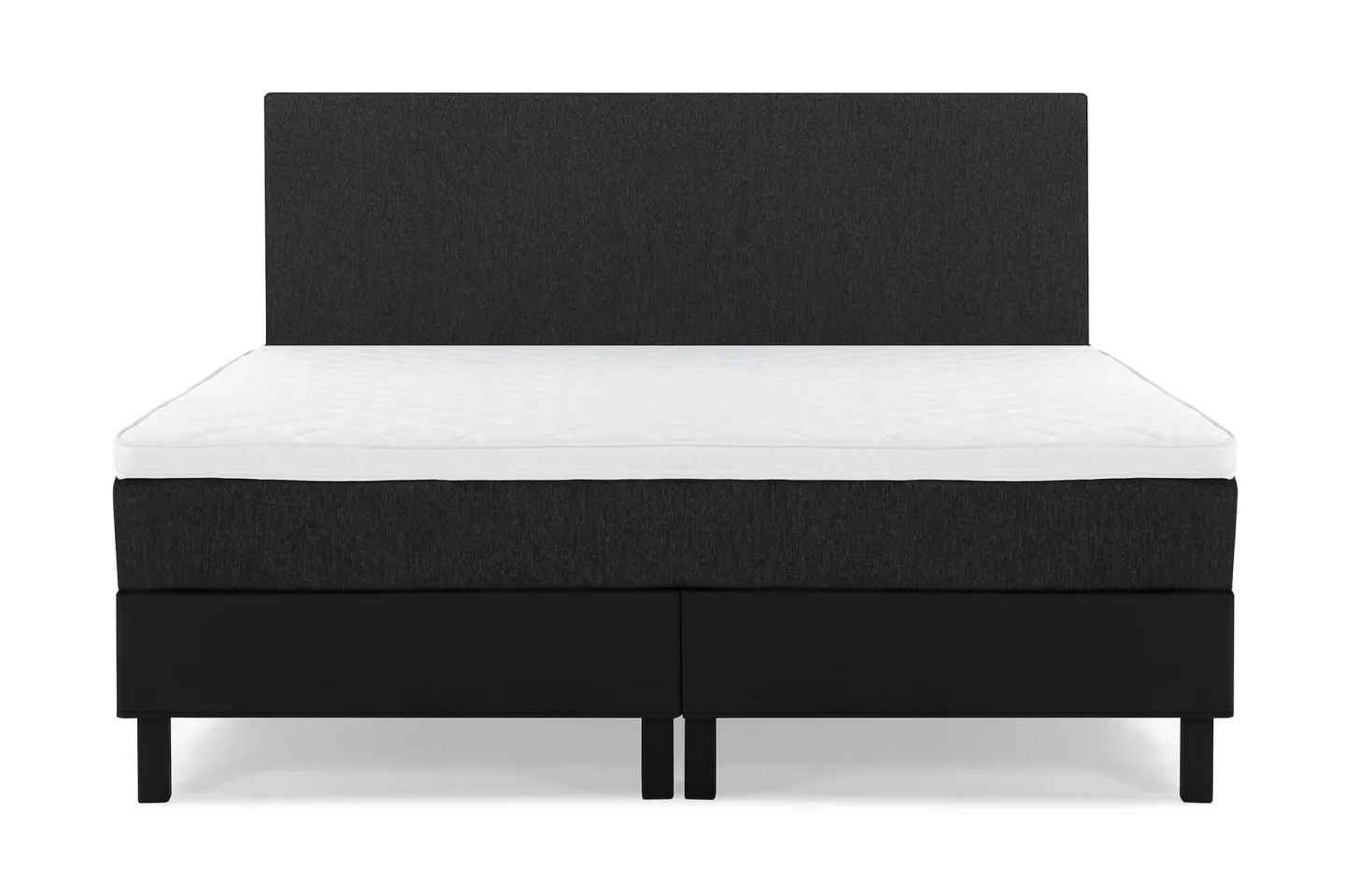 Lucky Komplett Sängpaket 160x200 Skum Slät - Svart/Grå/PU
