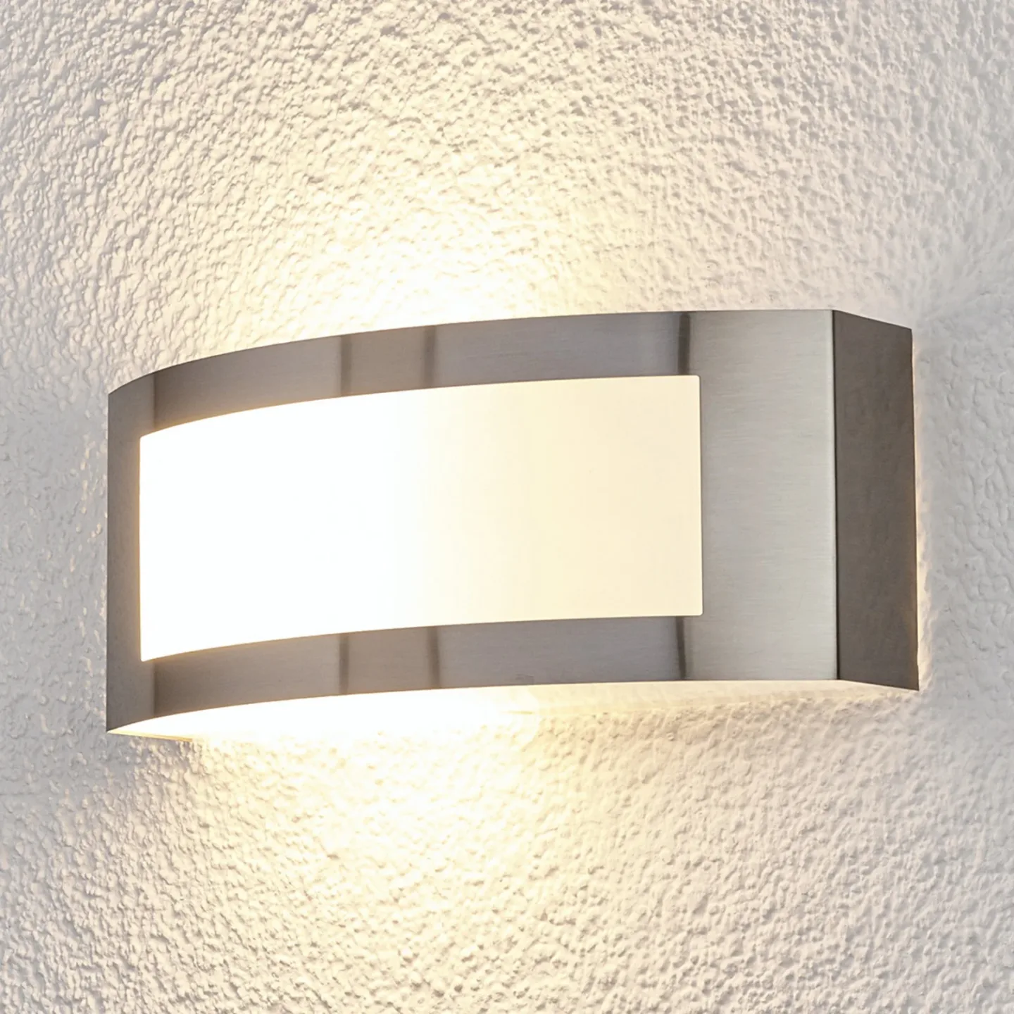 Raja Utendørs Vegglampe Stainless Steel - Lindby - Balkong - Moderne - Rustfritt stål - Kantet
