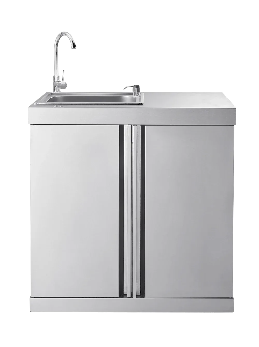 Stainless Collection - Modul mit Spülbecken und Aufbewahrungsschrank