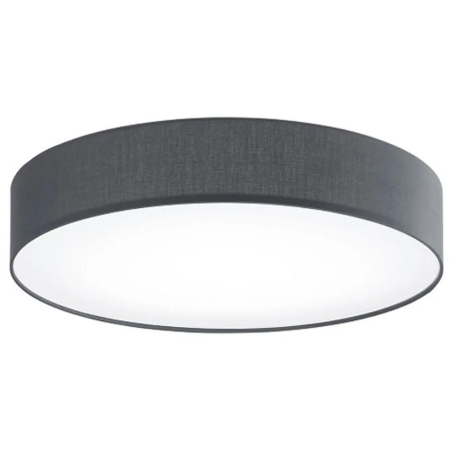 Deckenlampe Noad Grau Metall/Stoff 50 cm 10 cm - Farbe: anthrazit - LED - Lichtfarbe: Neutralweiss - Material: Metall/ Stoff - Deckenlampe- LED