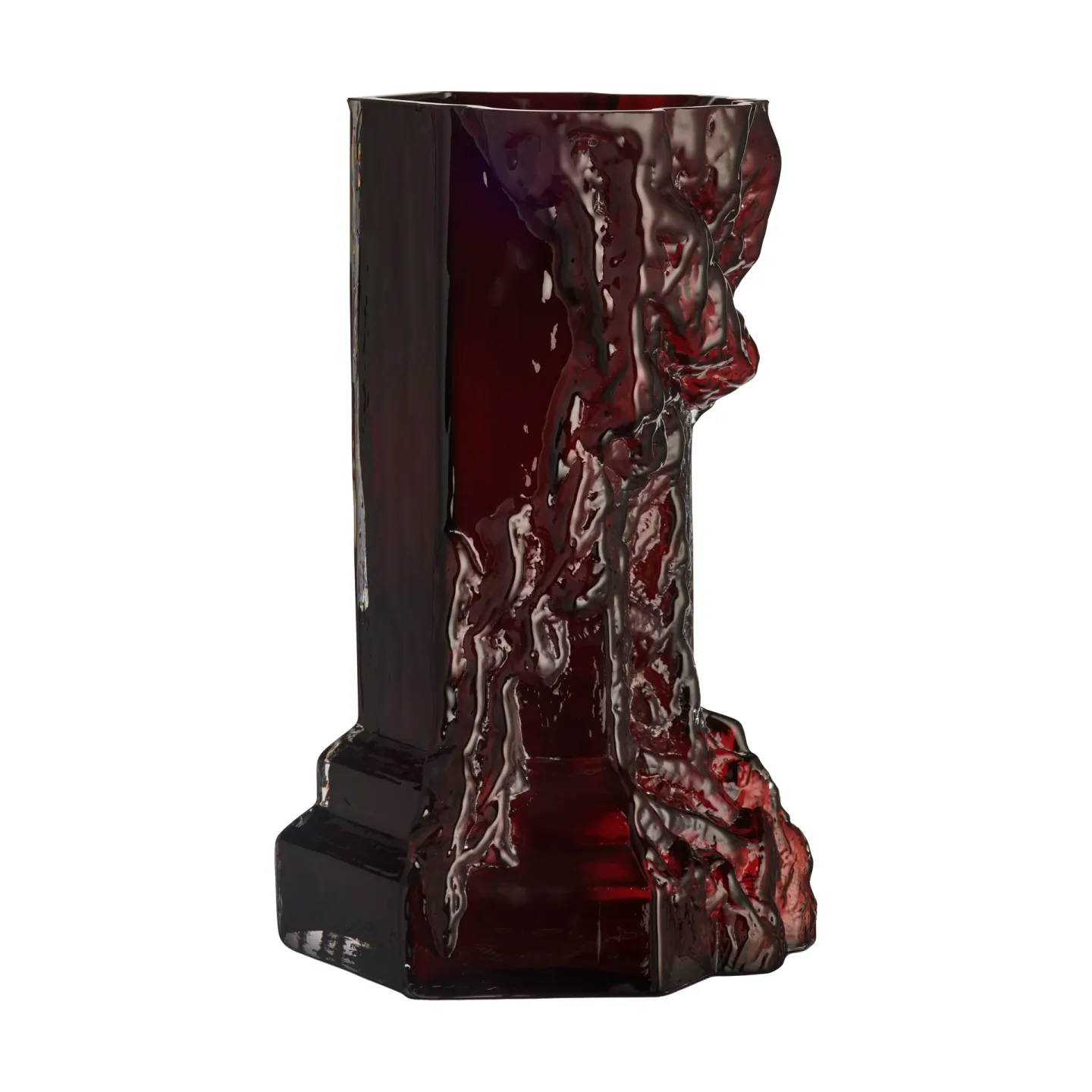 Kosta Boda Rocky Baroque vas 35 cm Oxblood