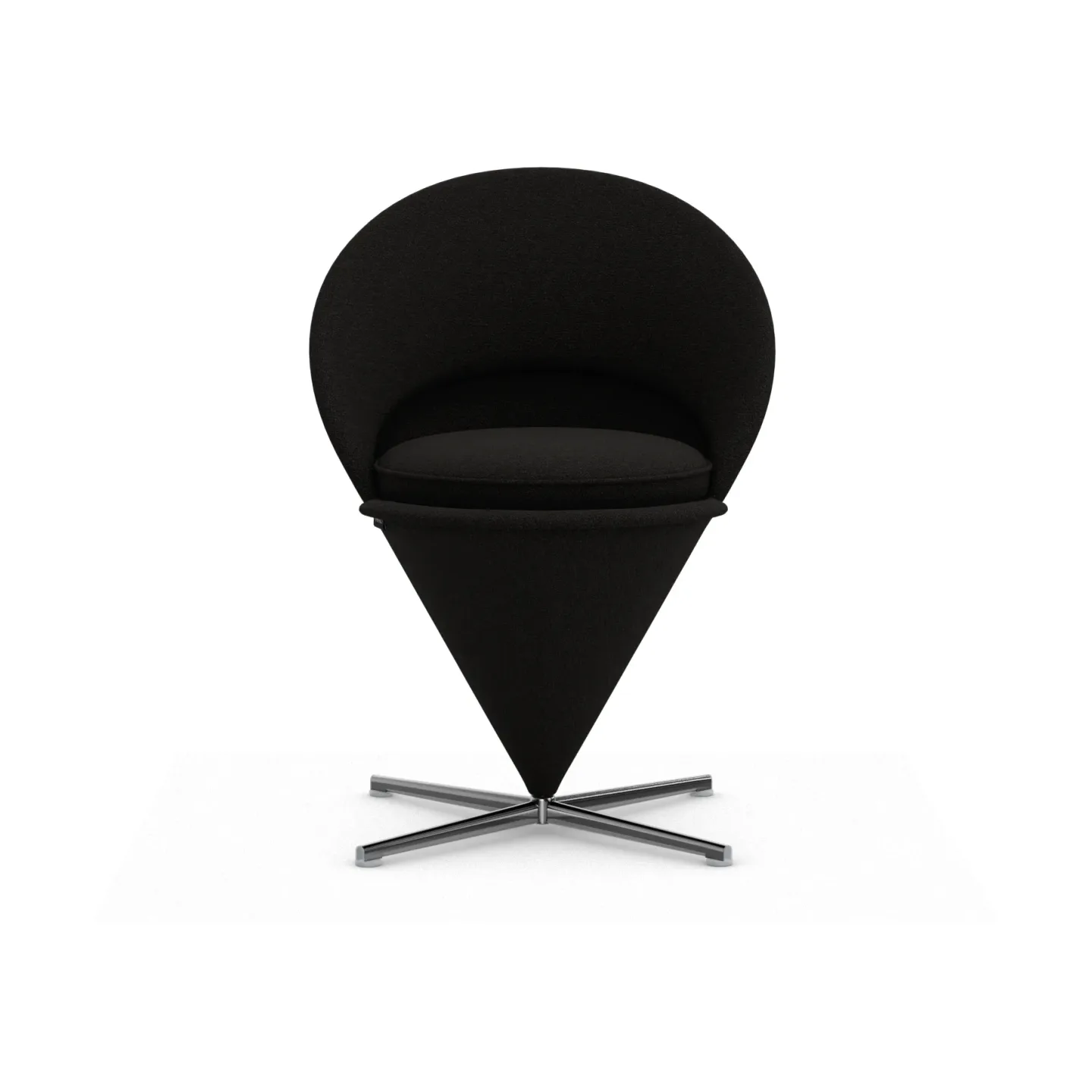 Vitra Cone Chair stol Cento truffle/black-rostfritt stål