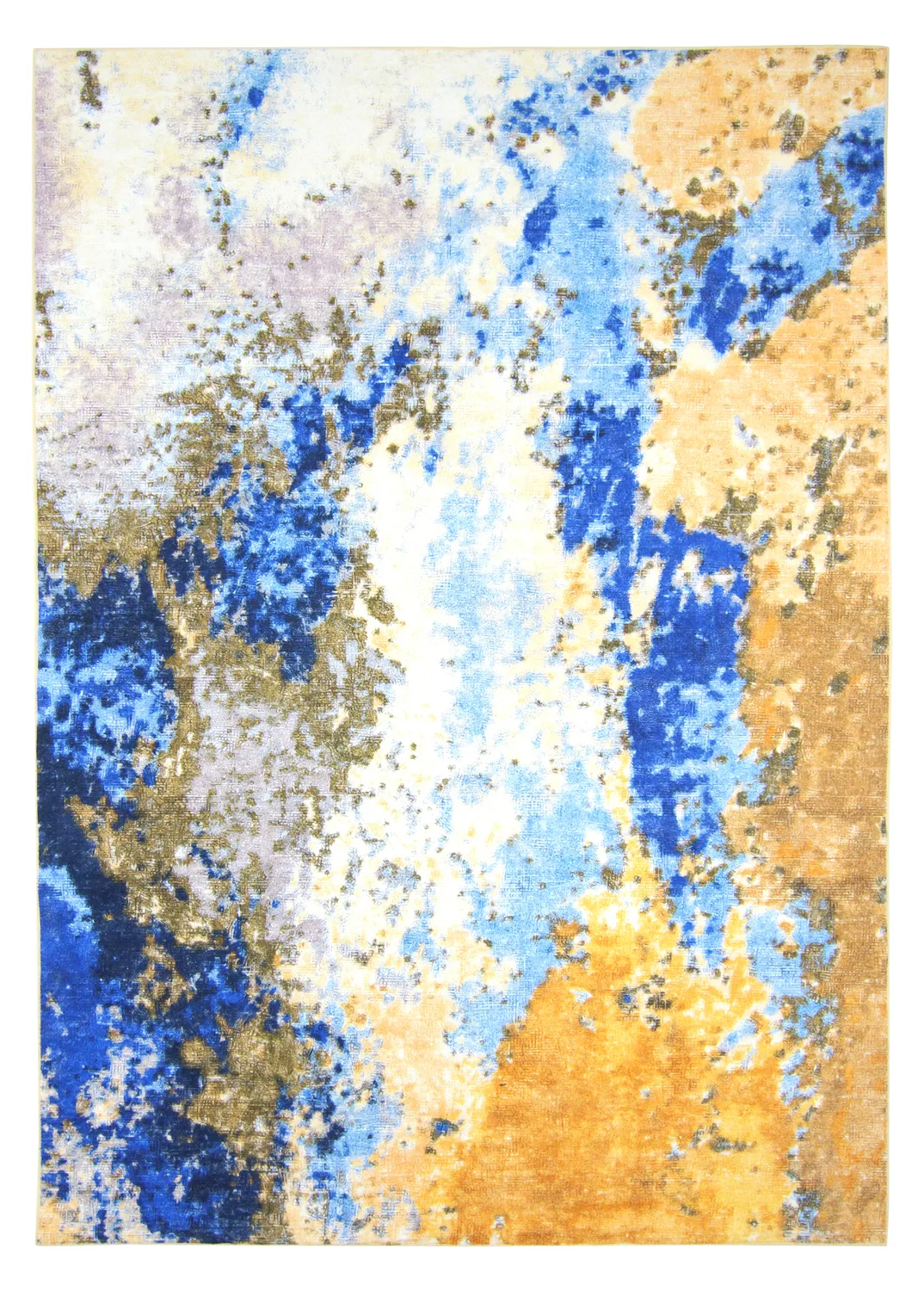 Wilton-teppe - Travale (blå/gul/multi) (Størrelse: 80 x 150 cm)
