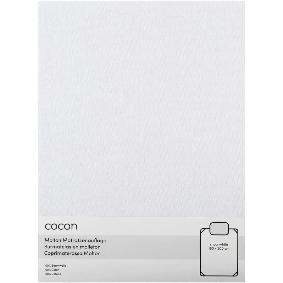 Topper COCON Weiss Baumwolle 160 x 200 cm