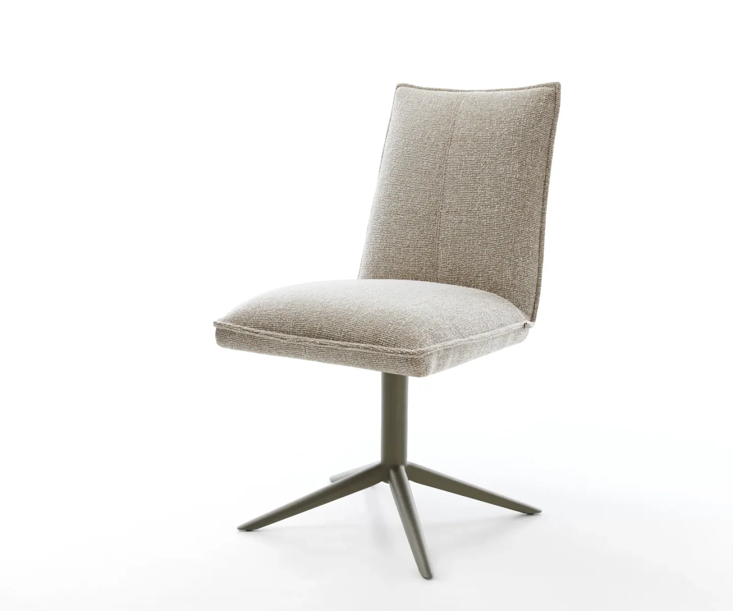 Drehstuhl Lelio-Flex Webstoff Soft Beige Fußkreuz Effektfinish Titan 360° drehbar Wippfunktion Taschenfederkern