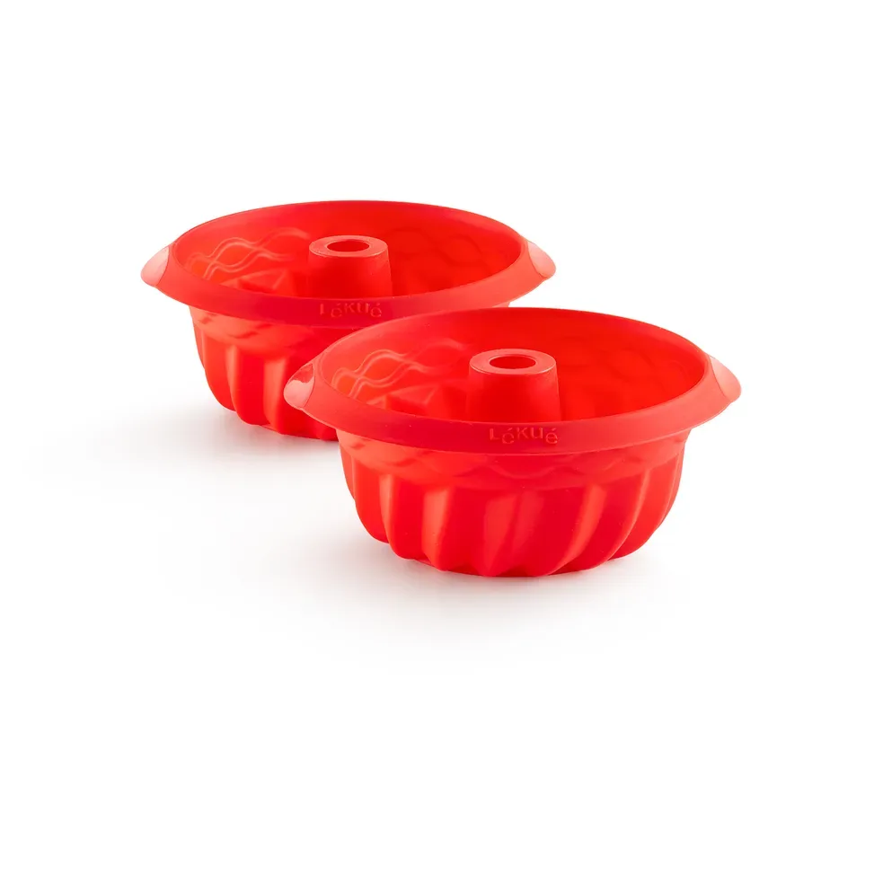 Lékué Lékué Silikonformen Mini Savarin 2er-Pack Rot