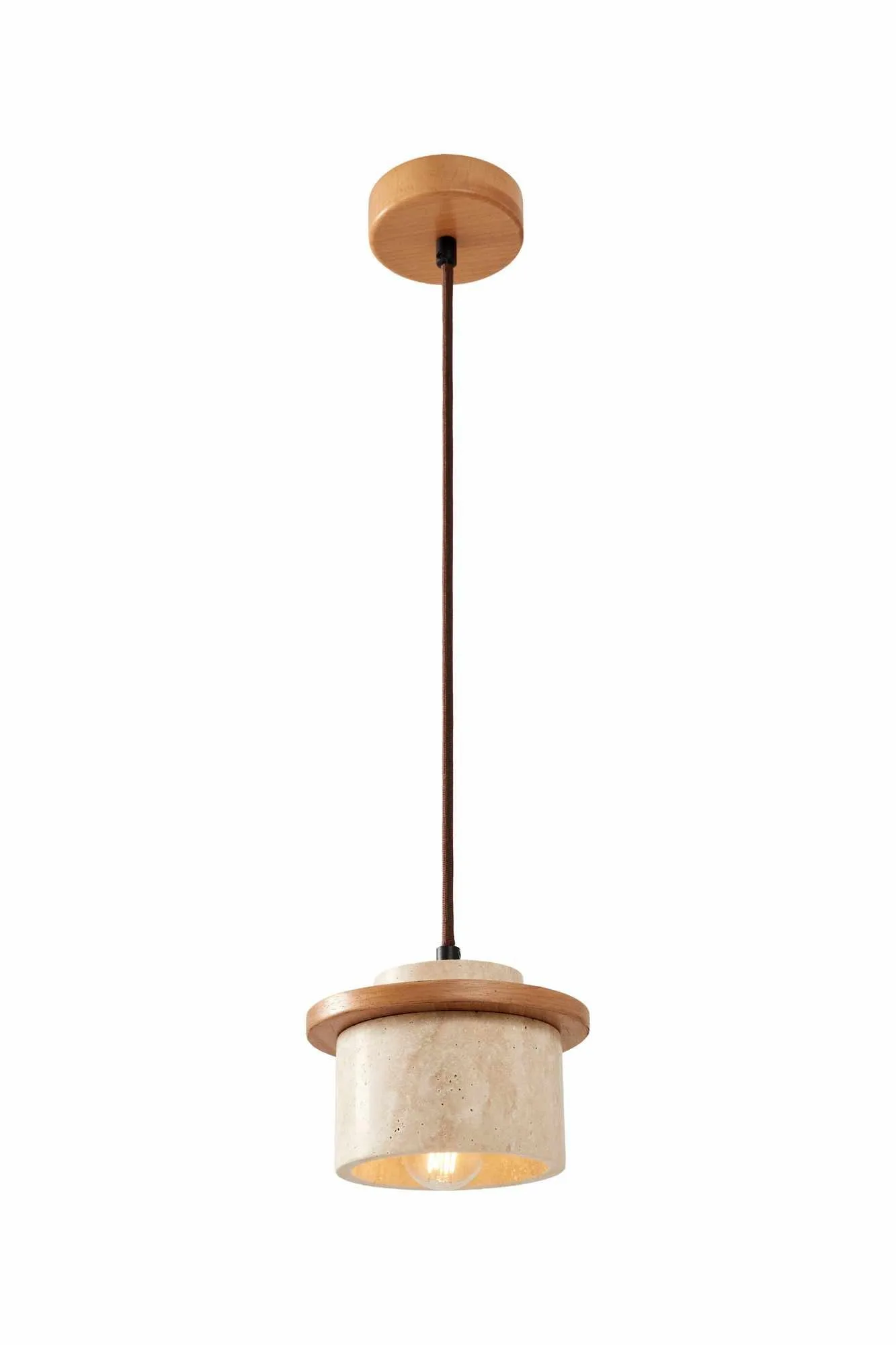 Meyros Pendellampa - Beige Och Ek