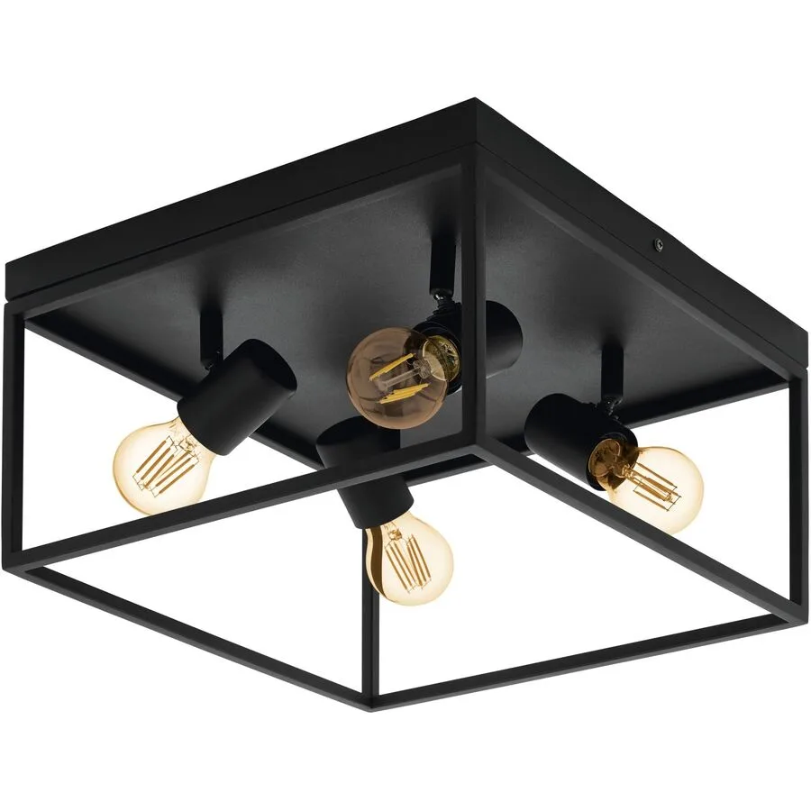 Eglo Deckenlampe Silentina Schwarz Stahl 36 cm 20.5 cm