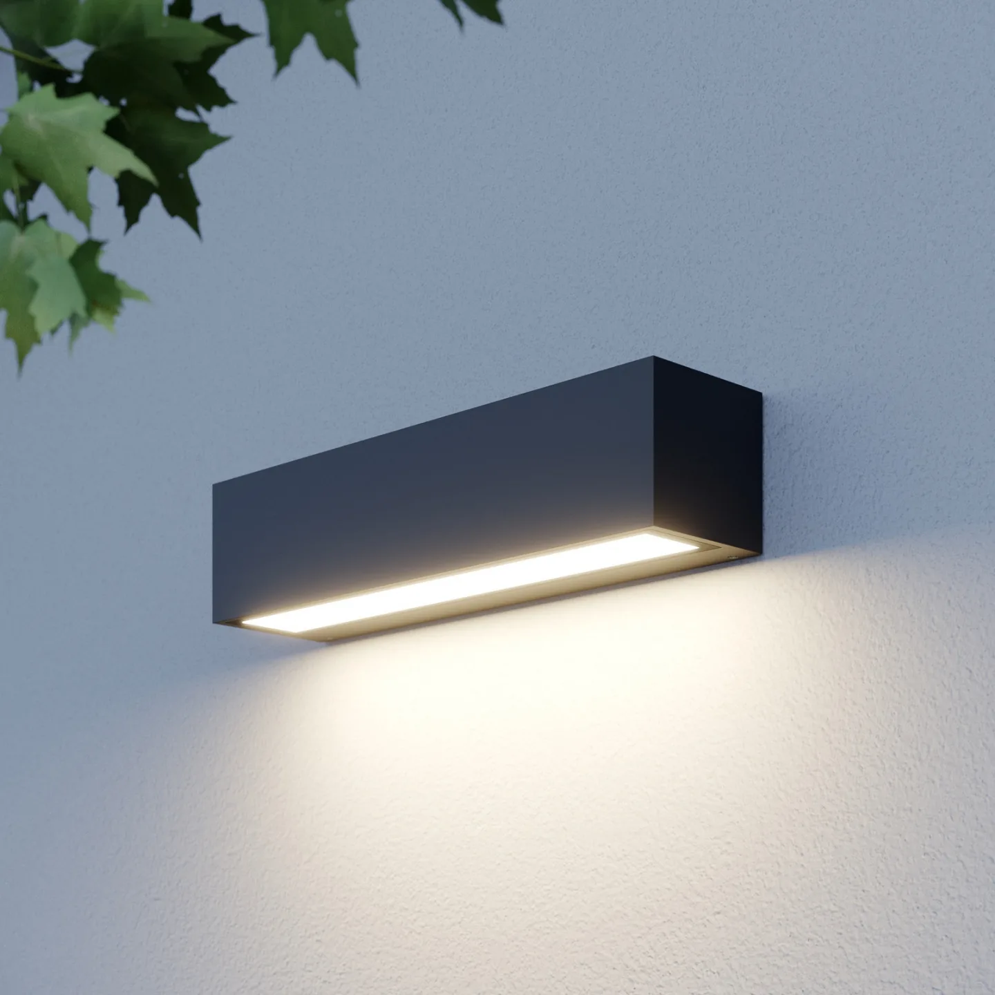 Lengo udendørs LED-væglampe, nedadrettet, L25, grafit – Lucande - Altan - Moderne - Aluminium - Kantet