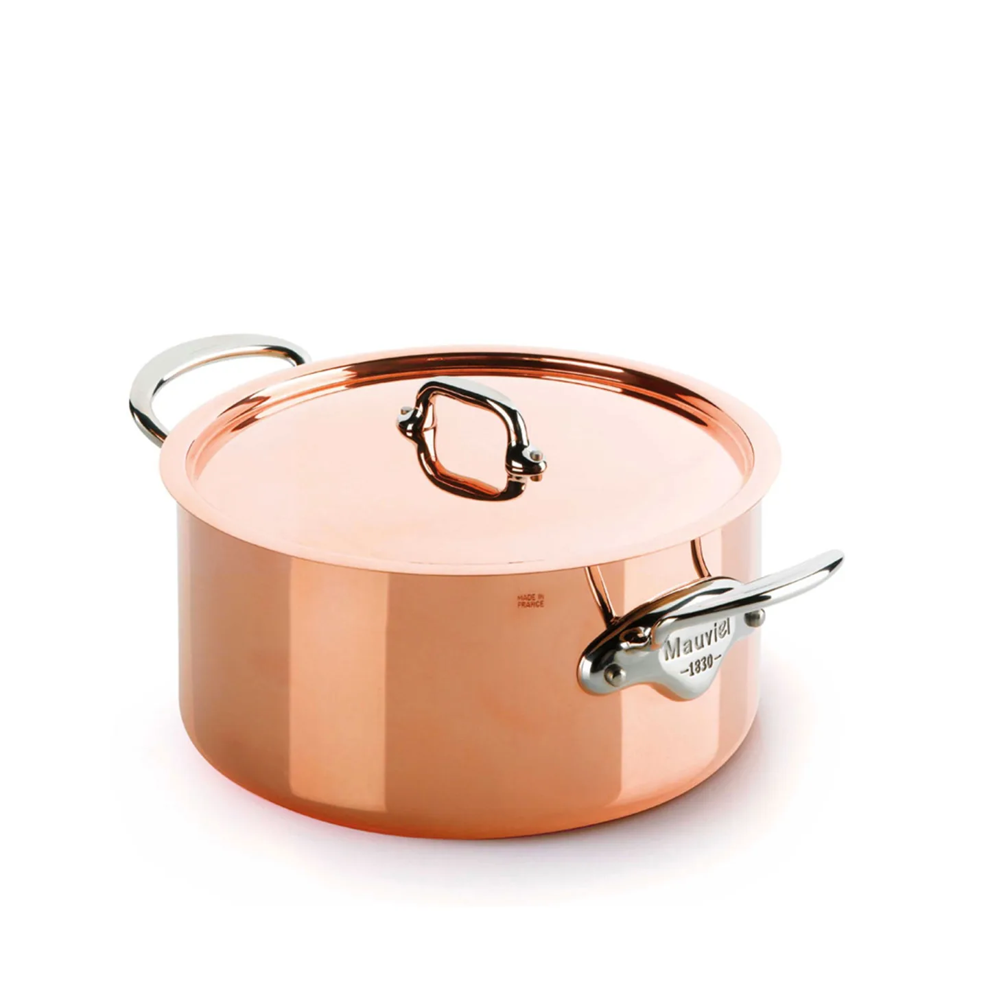 Mauviel - Pot With Lid M'150S Copper/Steel - 3,2 L - Grytor och kastruller