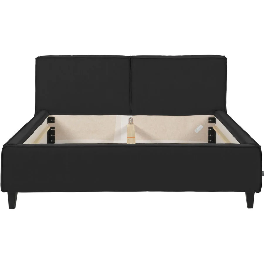 Bett Smith Schwarz Leder 180 x 210 cm