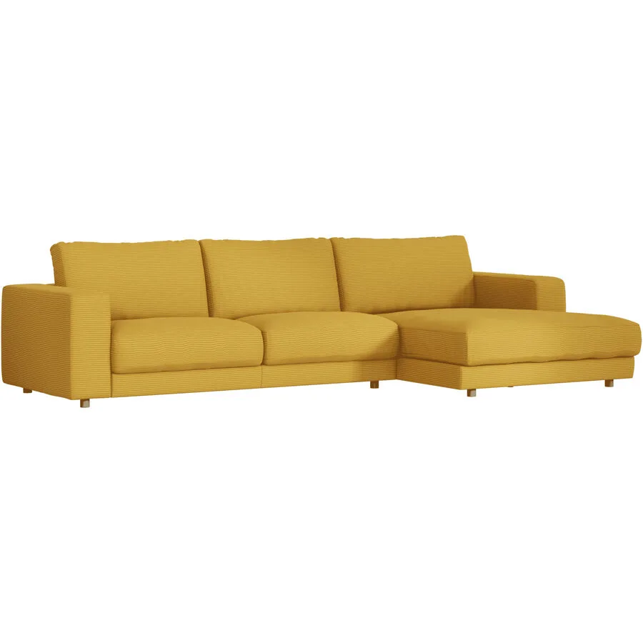 Ecksofa Ava Rechts Bezug: 88% Polyester, 12% Polyacryl gold B 330 T 170 cm - Möbel Konfigurator: Traummöbel individuell zusammenstellen