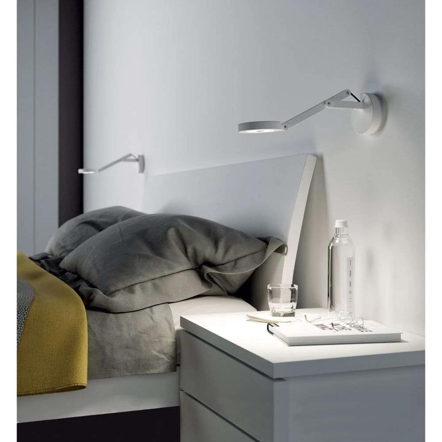 String W0 Wandlampe, DTW, matt/weiß/schwarz - Rotaliana - Wohnzimmer - Aluminium