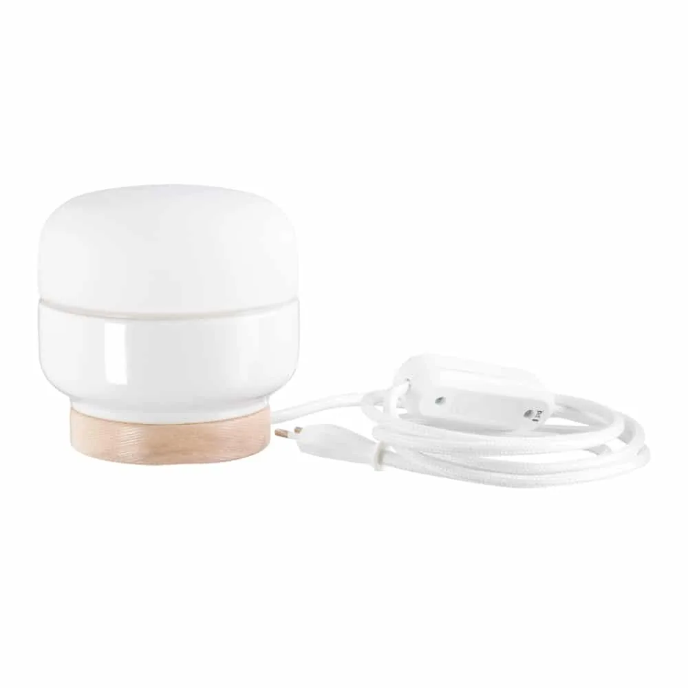Ohm Table 140/135 Vit Matt Opal IP20 GX53 7W 2m Vit tygkabel med dimmer