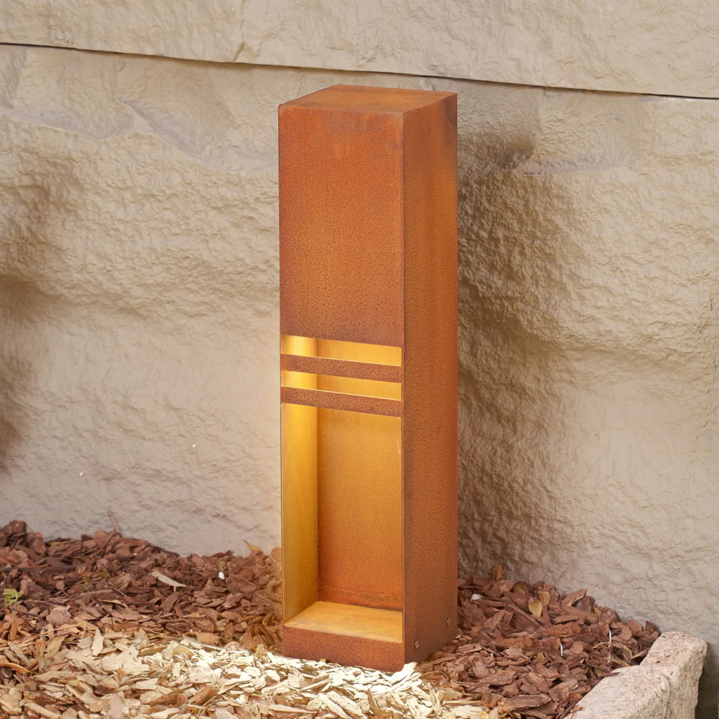 Oxido LED Poller Rust H50 - Lucande - Terrasse - Moderne - Metall - Kantet
