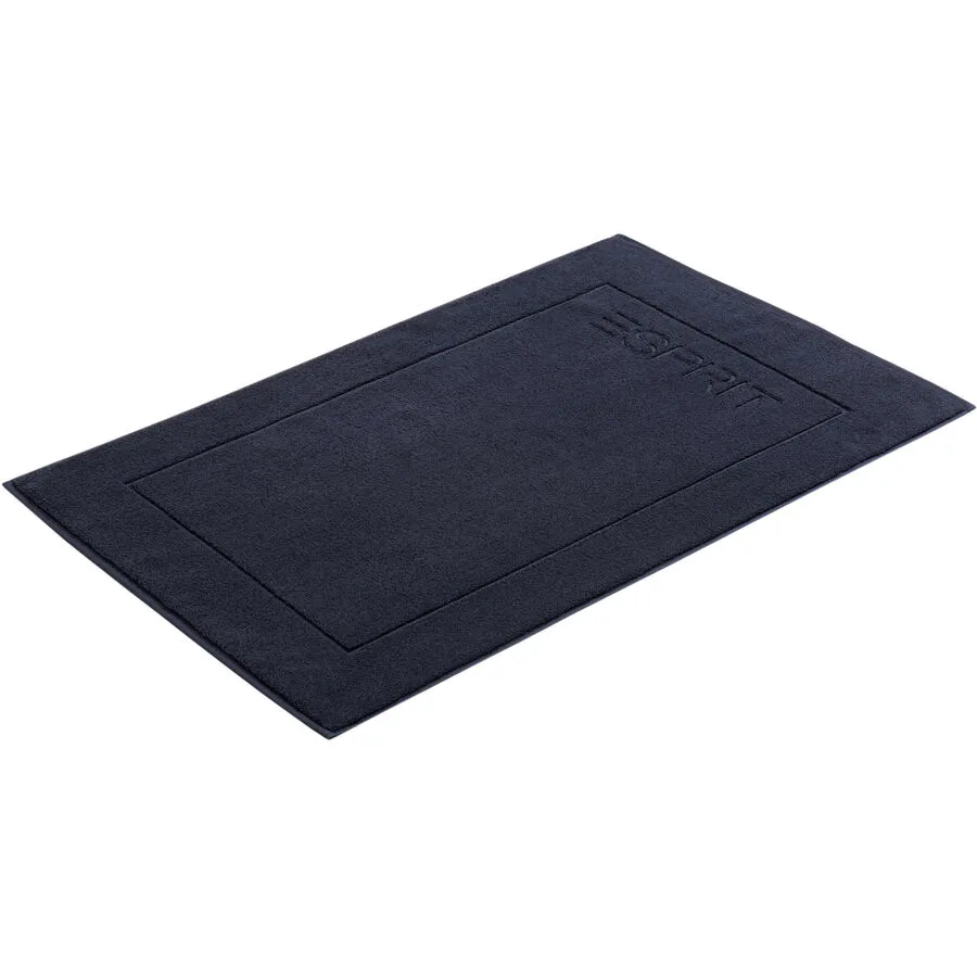 Esprit Badteppich Modern Solid navy blau Baumwolle 60 x 90 cm Rechteckig