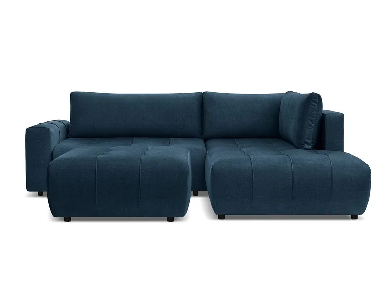 Ecksofa mit Hocker BOBOCHIC ARSENE Samt blau