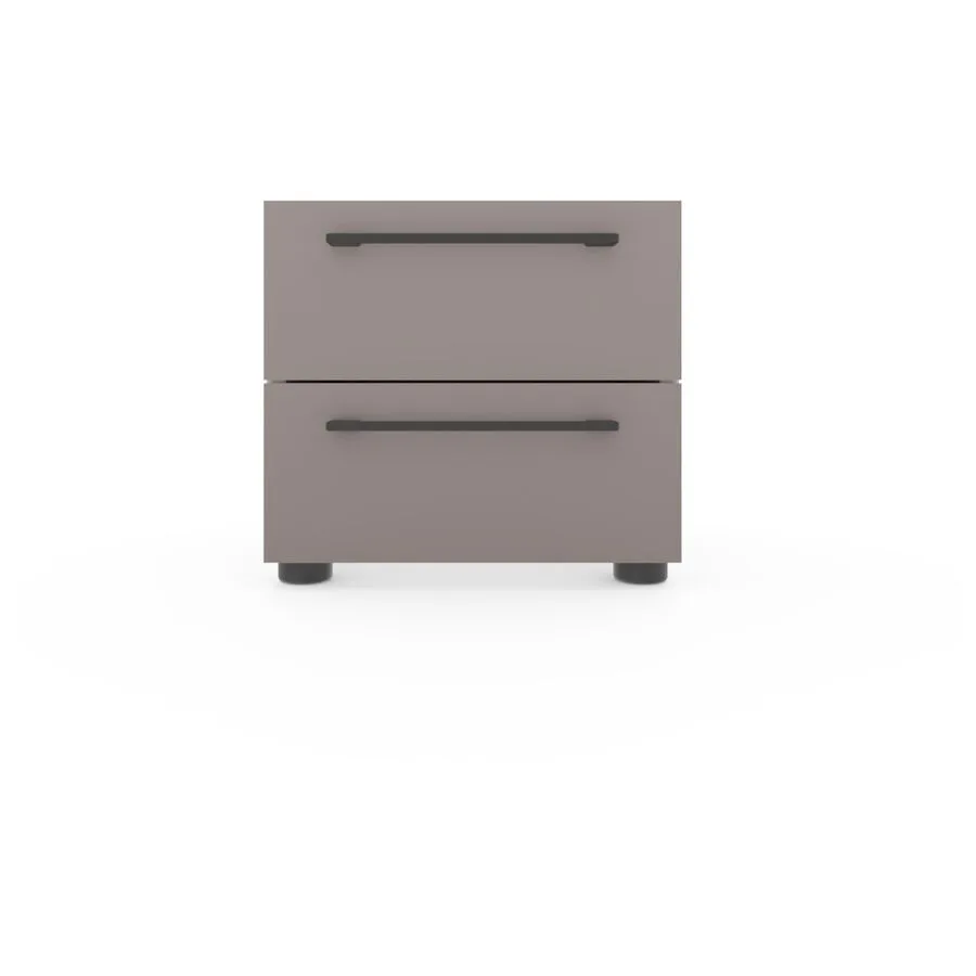 Nachttisch Window taupe Holzwerkstoff Massivholz B 40.6 cm H 37.9 cm