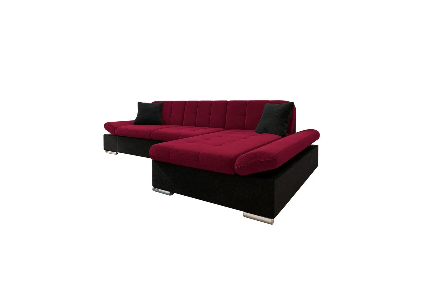 Djerra Soffa med Divan 3-sits - Röd/Svart