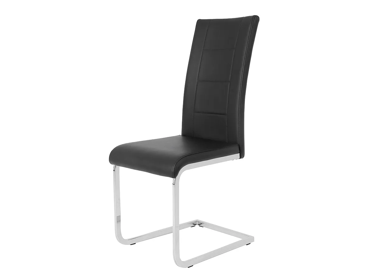 Schwingstuhl schwarz mit Lederlook - JOANA