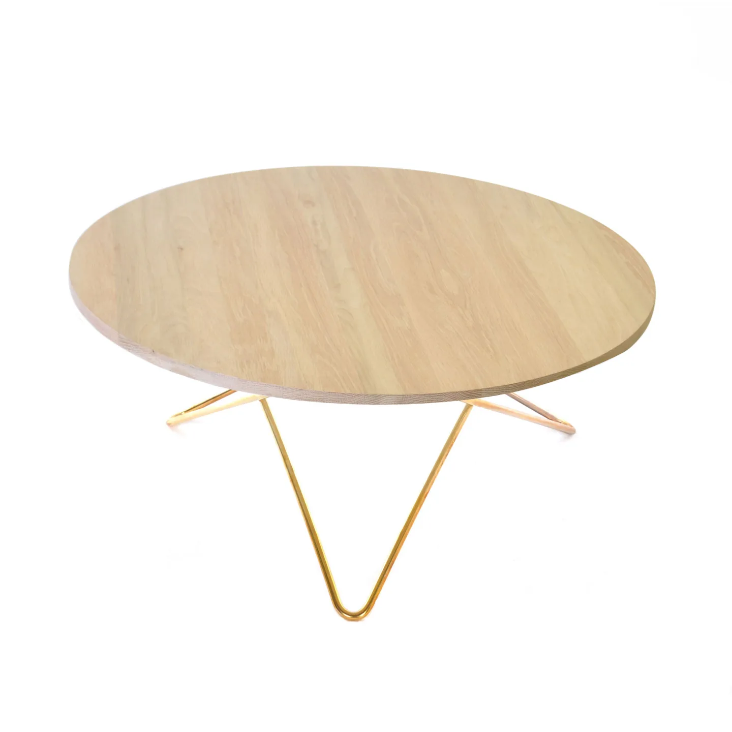 OX Denmarq - O Table, Brass Frame, Top: Oak - Soffbord - Dennis Marquart - Träfärgad - Metall/Trä