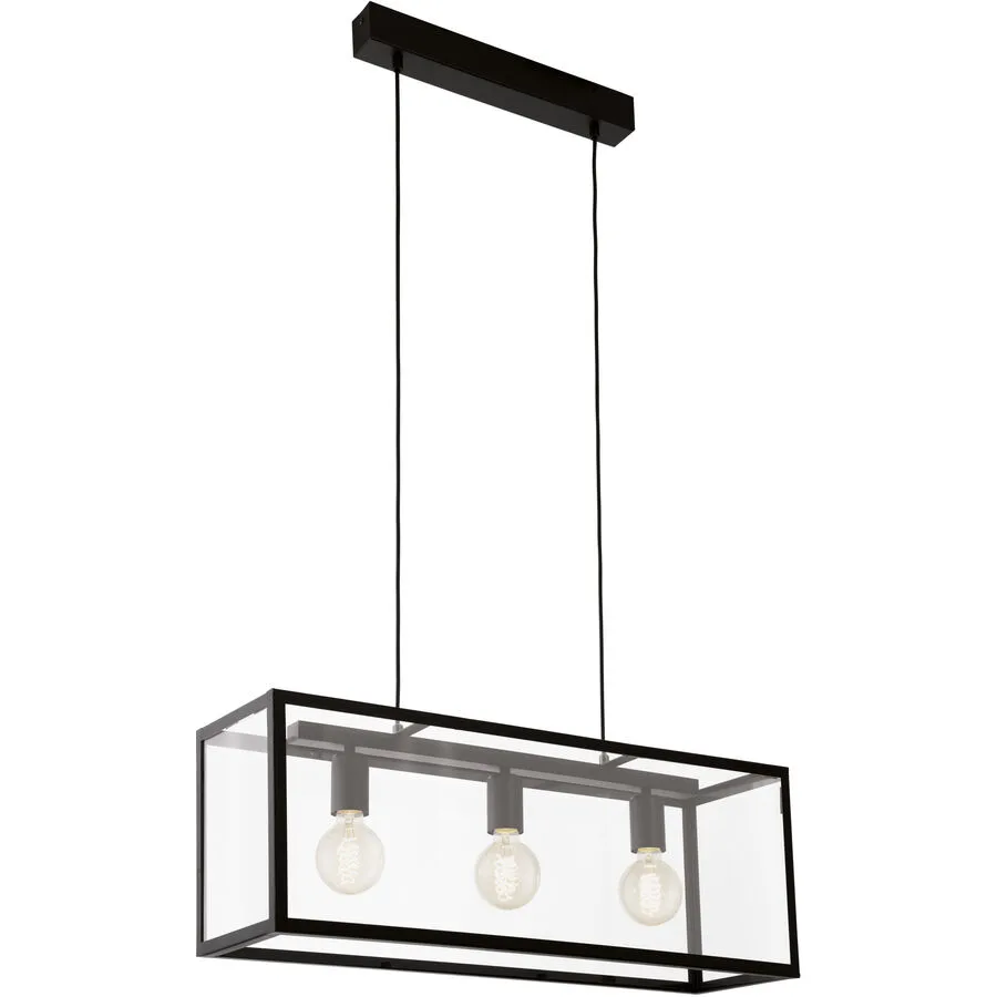 Eglo Pendellampe Charterhouse Schwarz Stahl 20 cm 110 cm