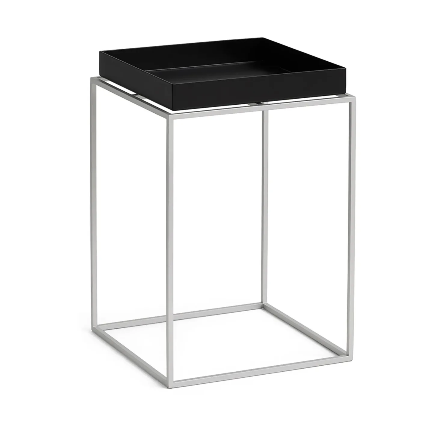 HAY Tray Table mittelhoher Beistelltisch Black-Silikon grau, 30x30x44 cm