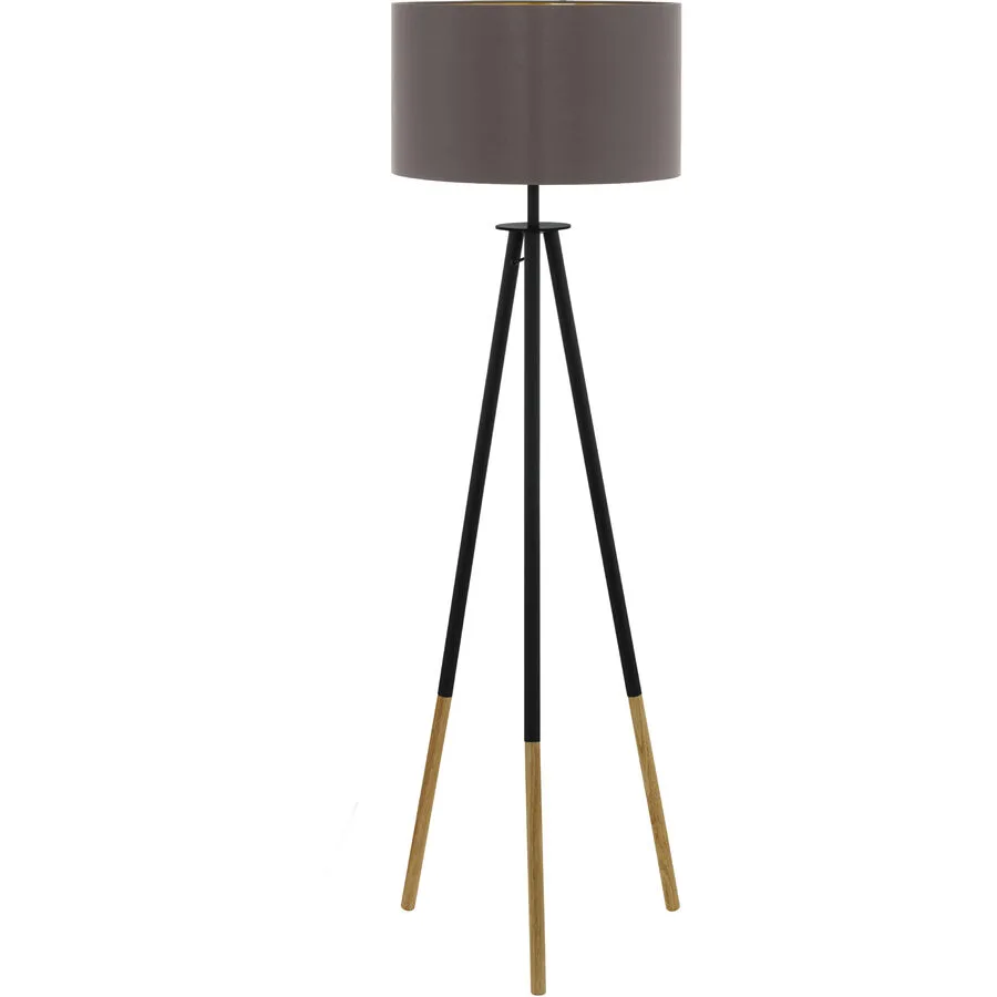 Eglo Stehlampe Bidford Braun Stahl/Holz 154 cm - Material: Holz/Stahl