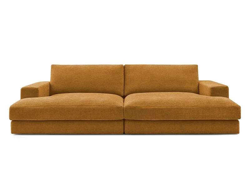 Sofa BOBOCHIC LEONARD Stoff mit Textur gelb
