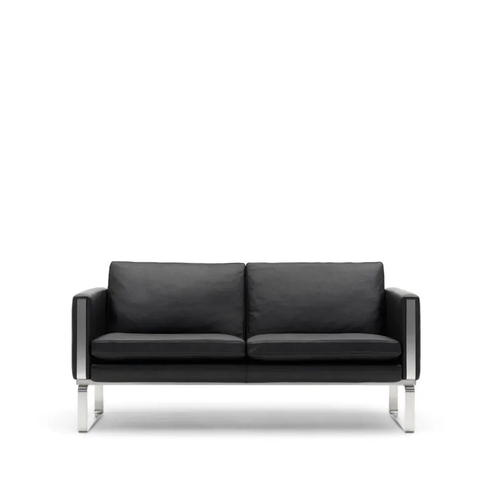 Carl Hansen & Søn CH102 soffa 2-sits Loke 7150 läder-rostfritt stål