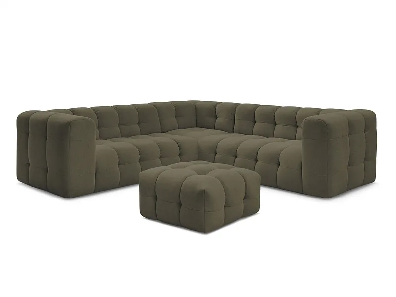 Ecksofa mit Hocker BOBOCHIC CLOUD Stoff grün