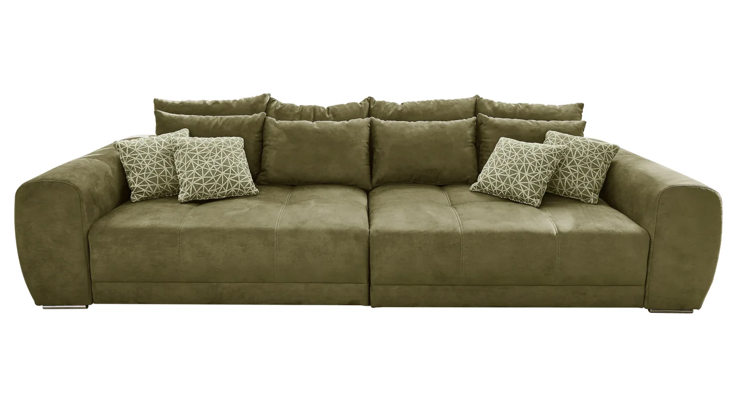 Big Sofa mit Federkern olivegrün 306 x 134 cm - MOLDAU