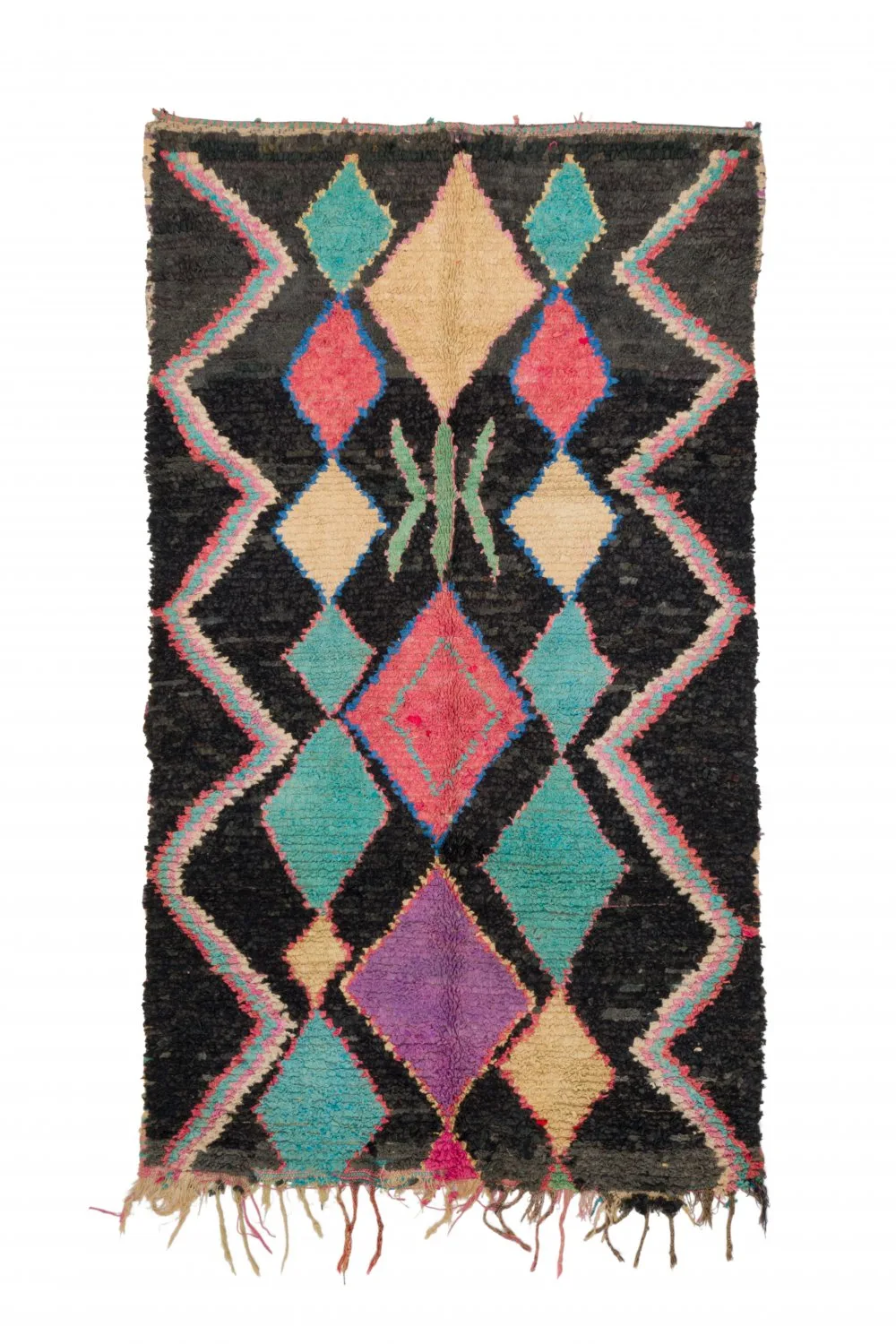 Marokkansk Boucherouite-teppe 235 x 135 cm (Størrelse: 235 x 135 cm)