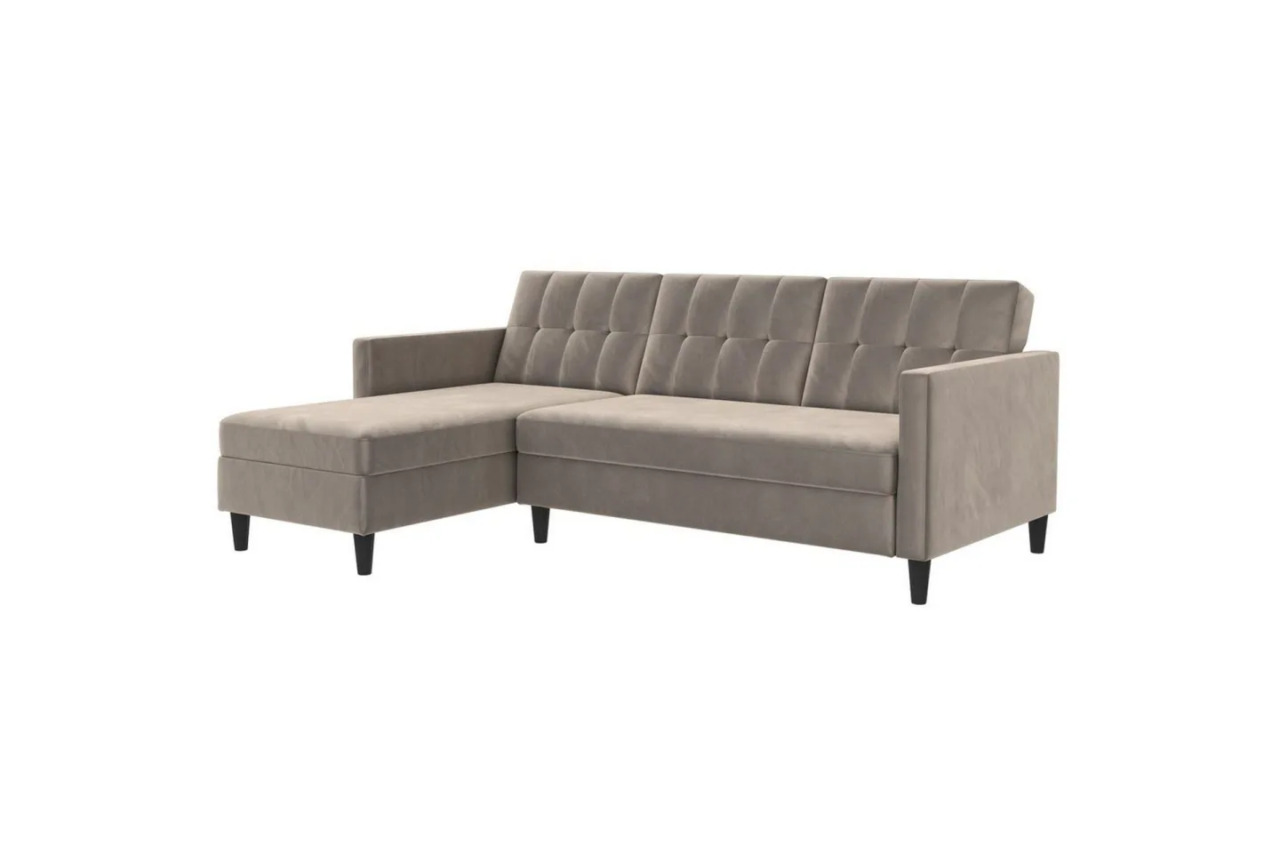 Bäddsoffa Hartford 213x153x82 cm, Taupe, Sammet - 213x153x82 cm, Taupe, Sammet