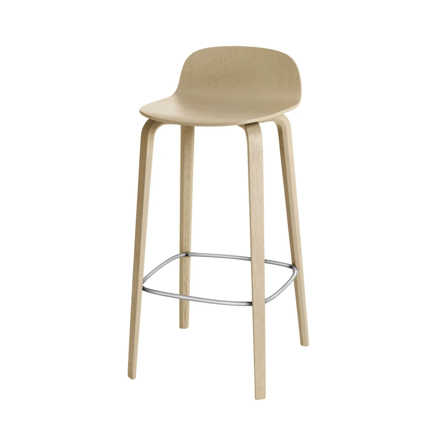Muuto - Visu 75 cm Oak - Barstolar - Mika Tolvanen - Träfärgad - Trä
