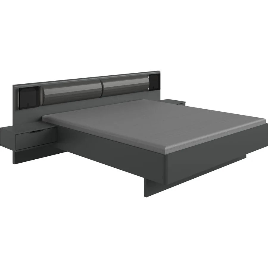 Bett Visca graphit Holzwerkstoff 160 x 200 cm