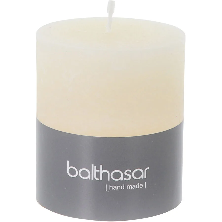 Balthasar Kerze Rustico ecru H8 cm D7 cm, Brenndauer 35h - Material: Wachs