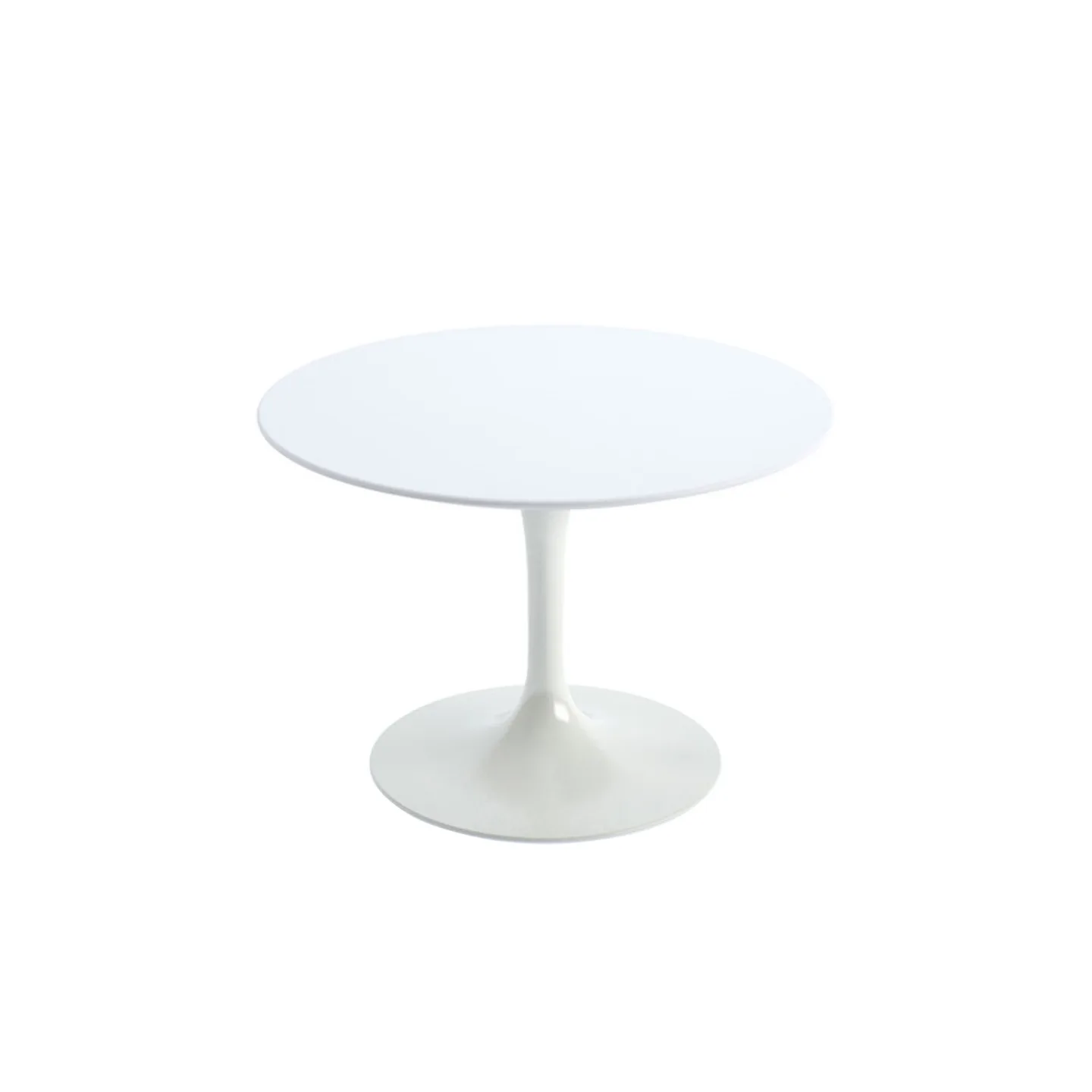 Knoll - Saarinen Round Table - Soffbord, Vitt underrede, skiva i Vit laminat, H: 37, Ø 51 - Soffbord - Eero Saarinen - Vit - Metall/Trä