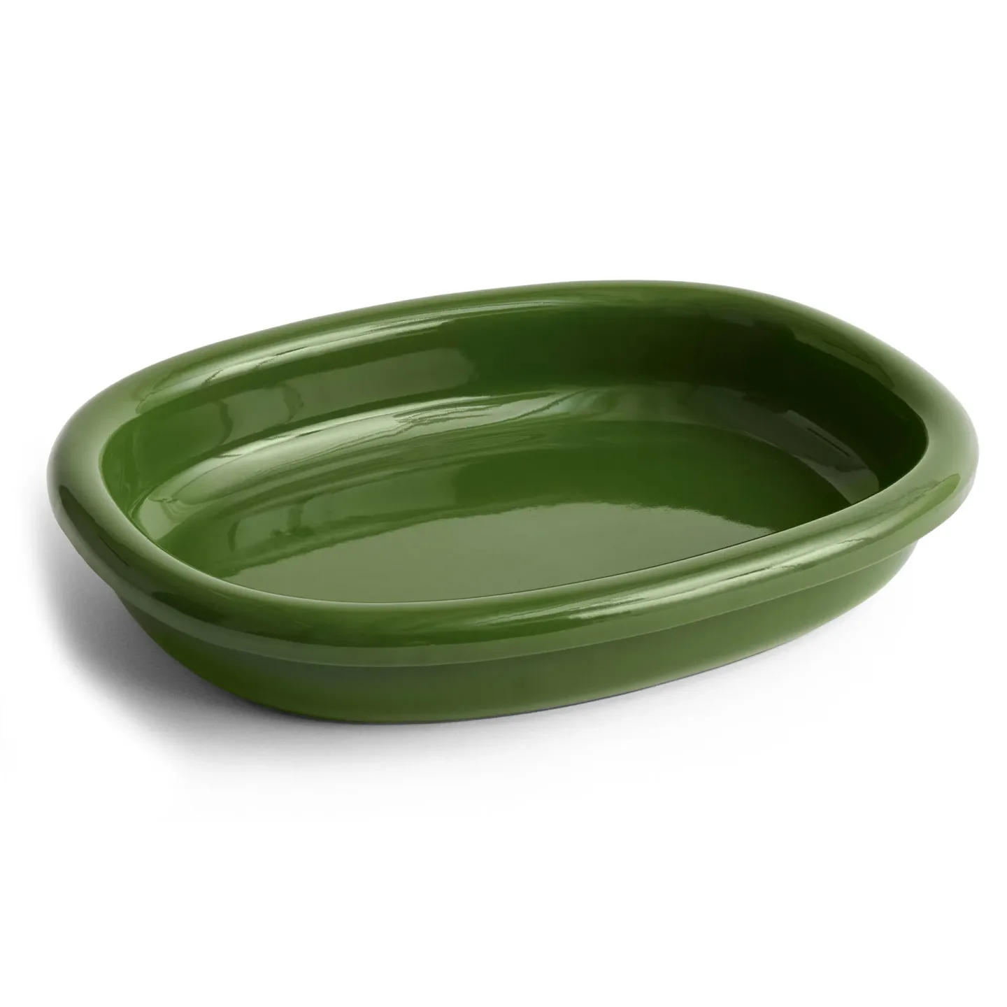 HAY Barro ovale Servierplatte Green, large 27x36 cm