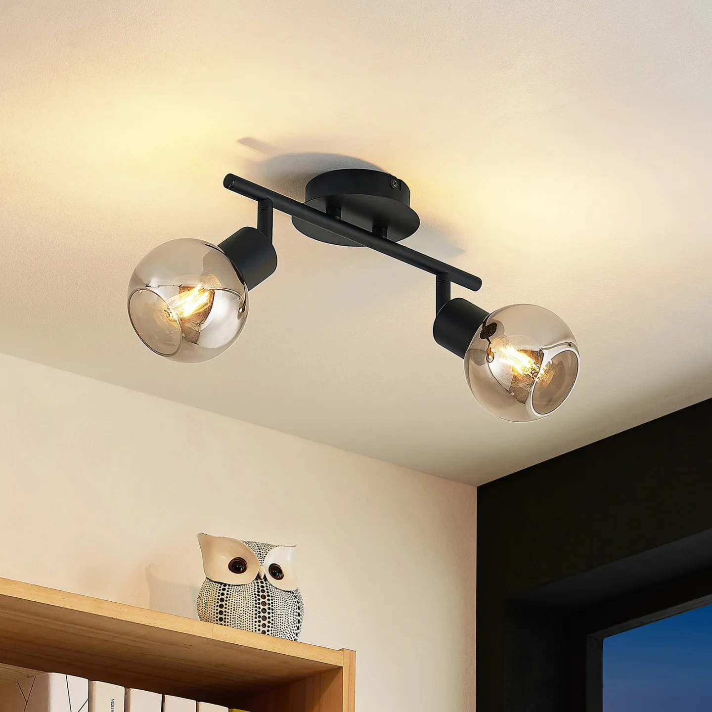 Eridia 2 Deckenleuchte Black - Lindby - Wohnzimmer - Modern - Metall - Mehrflammig