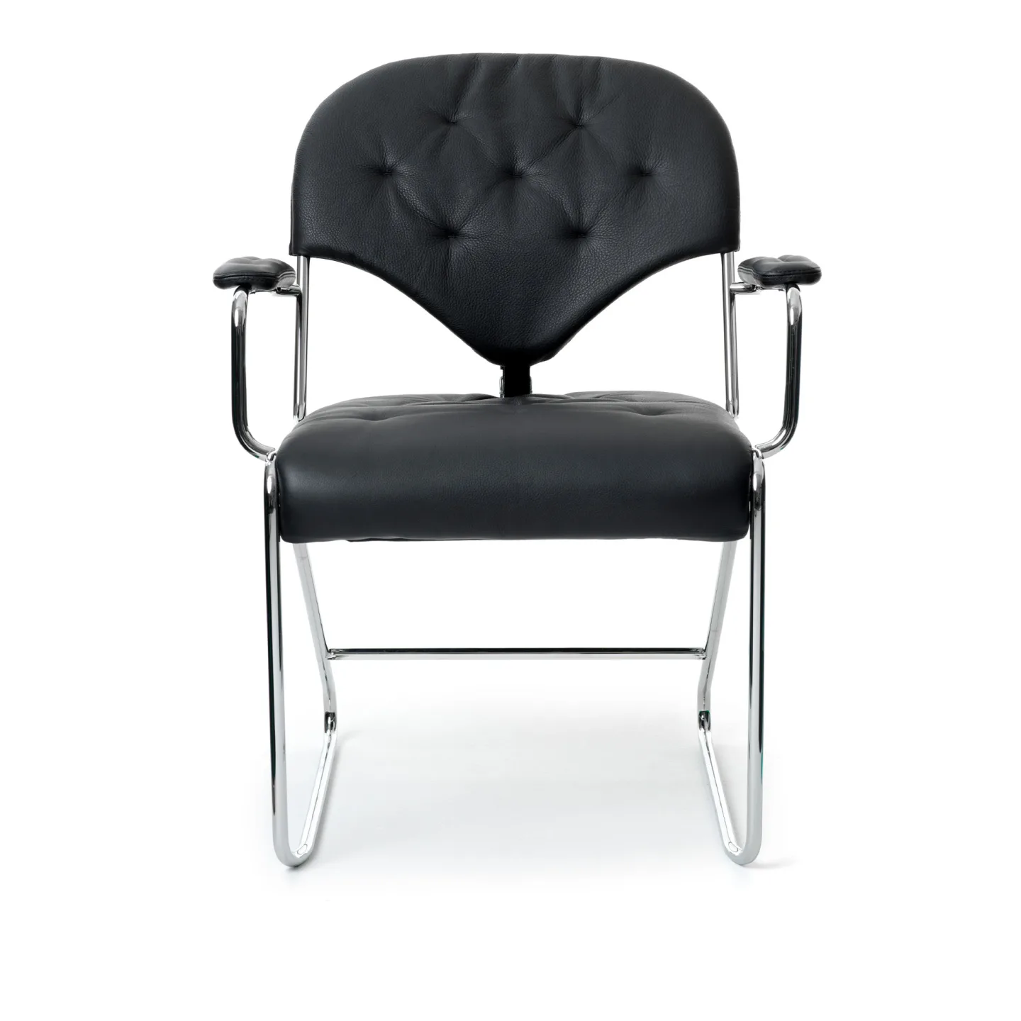 DUX - Sam Karmstol, Classic Soft 88 - Krom - Matstolar - Sam Larsson - Svart - Läder/Metall/Textilmaterial