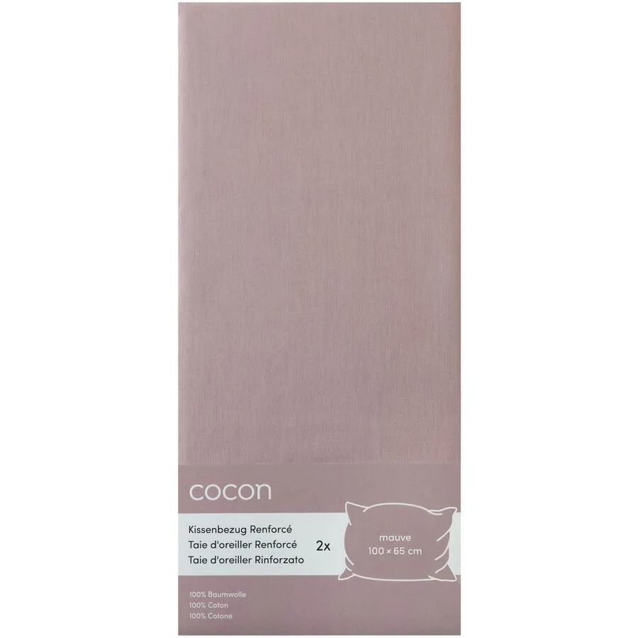Kissenbezug COCON Mauve Baumwolle B 100 T 65 cm - Material: Renforcé