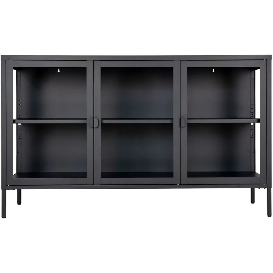 Sideboard Soreva Schwarz Stahl/Glas 140 cm 85 cm