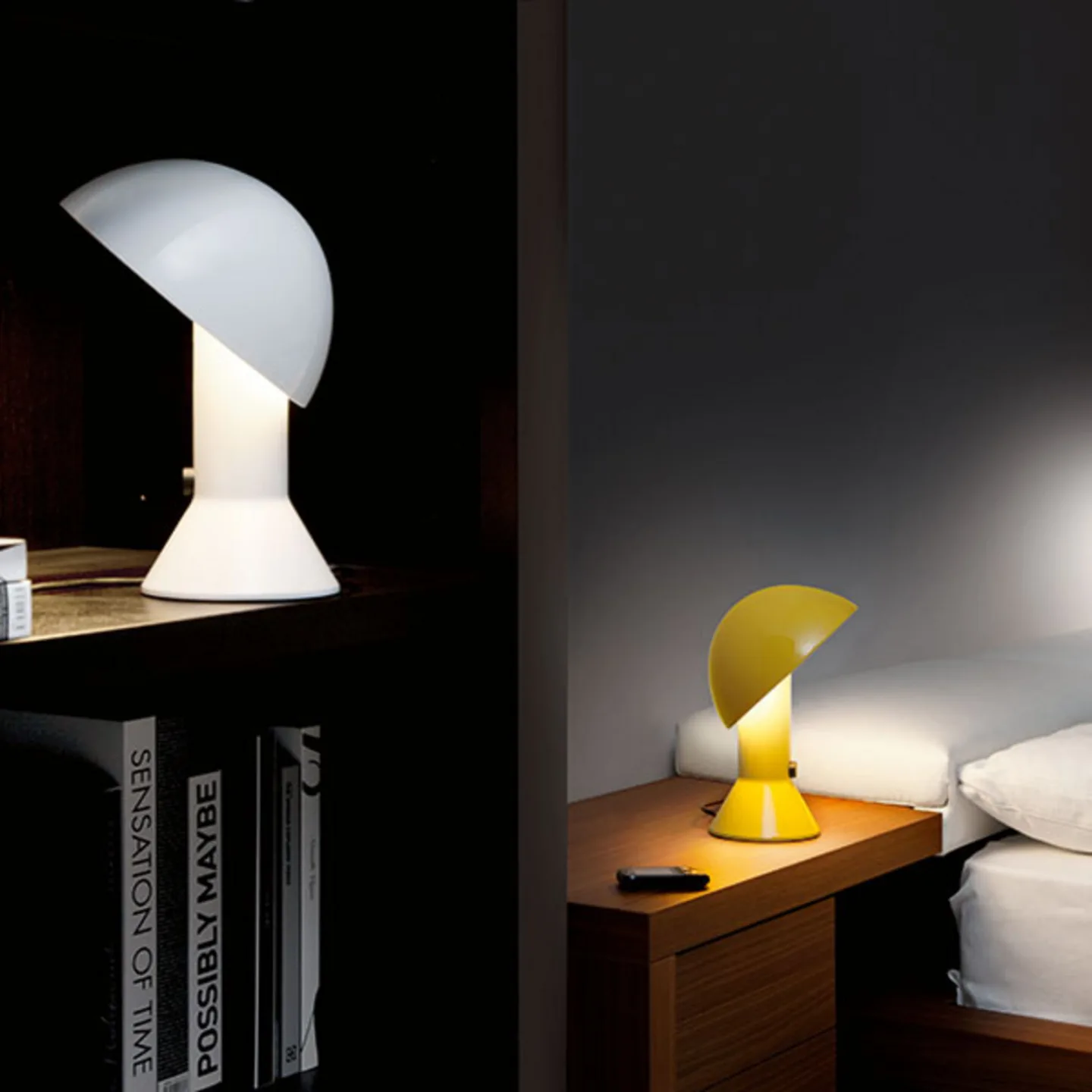 Elmetto Tischleuchte Gelb - Martinelli Luce - Wohnzimmer - Design - Kunststoff - Mit Schirm