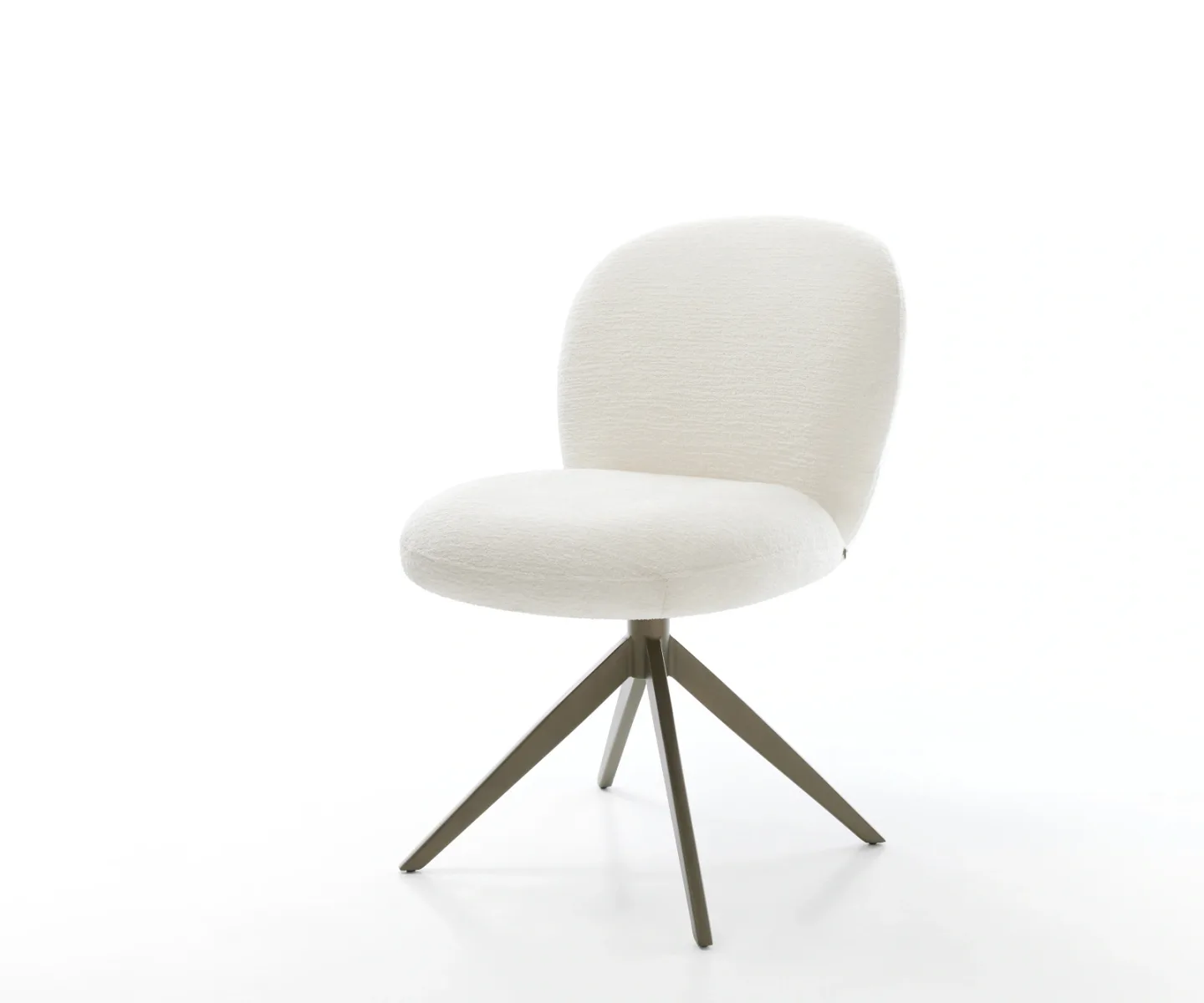 Drehstuhl Nube-Flex Bouclé Soft Beige Kreuzgestell breit Effektfinish Titan 360° drehbar Wippfunktion Taschenfederkern